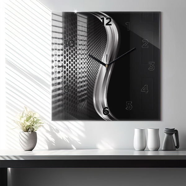 Horloge murale carrée Abstraction du black metal