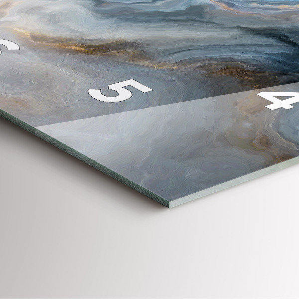 Pendule carrée en verre Motif en marbre