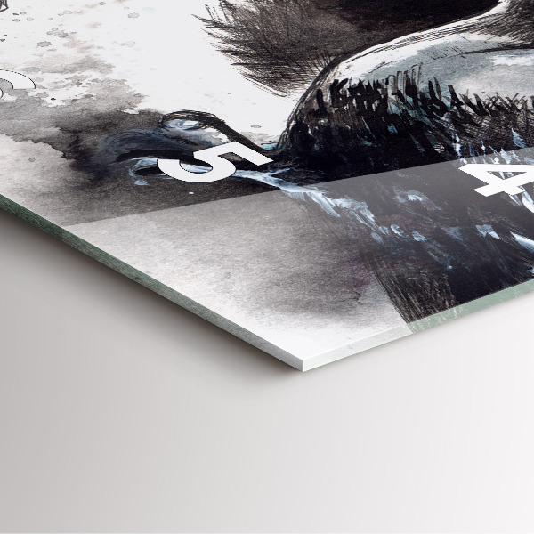 Horloge carrée en verre Oiseaux peints