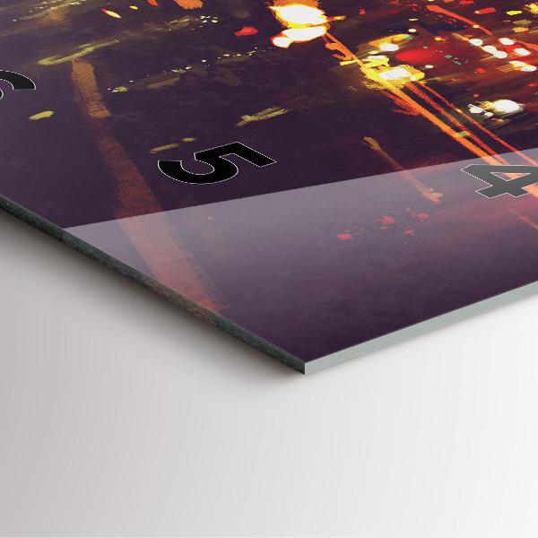 Horloge carrée en verre Ville peinte