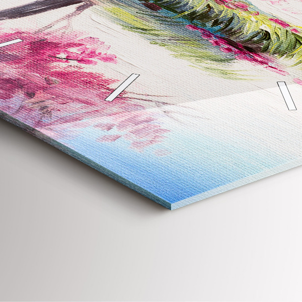 Horloge carrée en verre 'Mosaïque d''arbres'