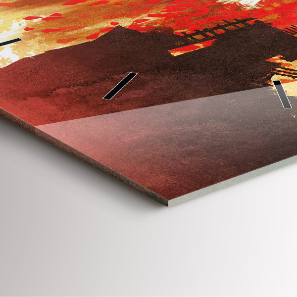 Horloge carrée en verre Mariée en automne