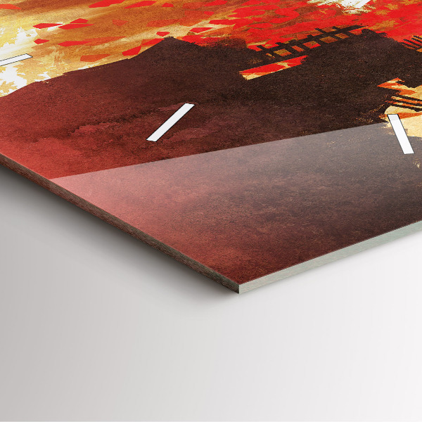 Horloge carrée en verre Mariée en automne