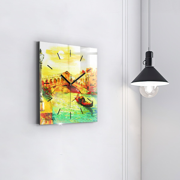 Horloge carrée en verre Pont du Rialto à Venise