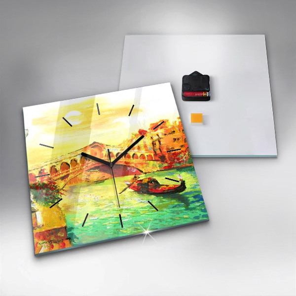 Horloge carrée en verre Pont du Rialto à Venise