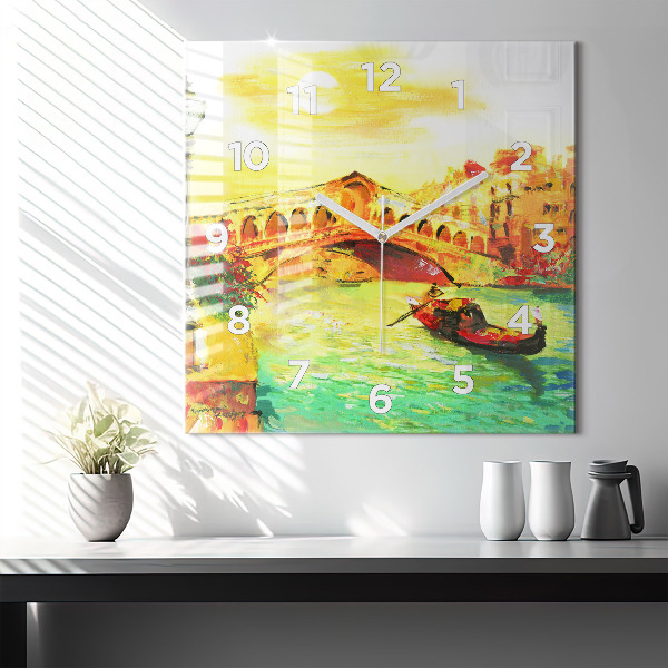 Horloge carrée en verre Pont du Rialto à Venise