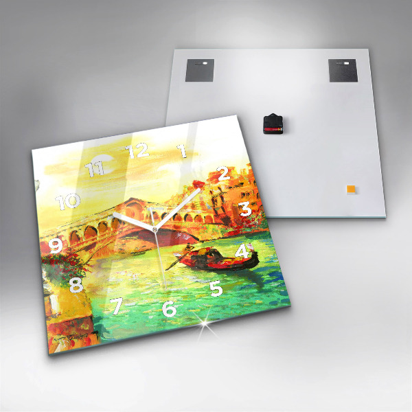 Horloge carrée en verre Pont du Rialto à Venise