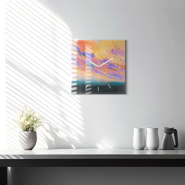 Horloge carrée en verre Amour platonique