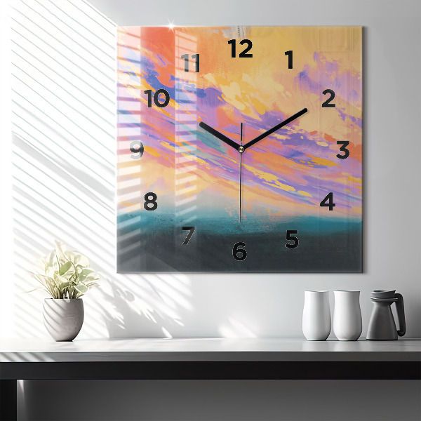 Horloge carrée en verre Amour platonique