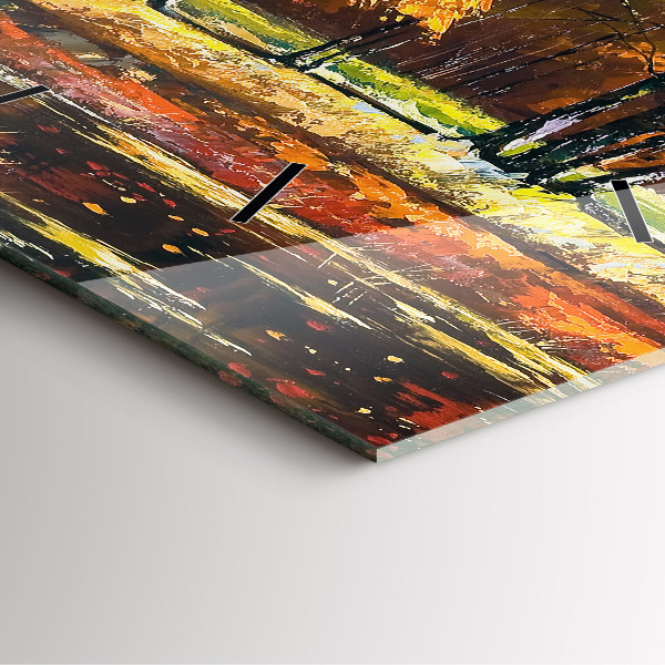 Horloge murale carrée 'Paysage d''automne avec une rivière'