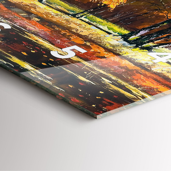 Horloge murale carrée 'Paysage d''automne avec une rivière'