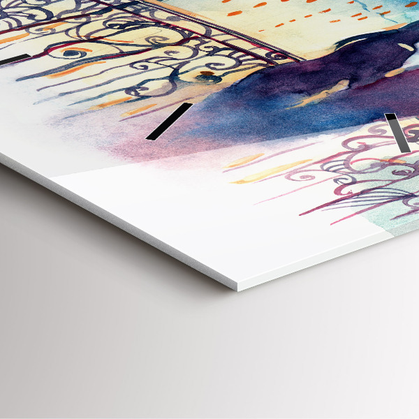 Horloge murale carrée 'Personnages à l''aquarelle'