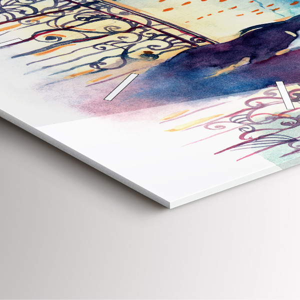 Horloge murale carrée 'Personnages à l''aquarelle'