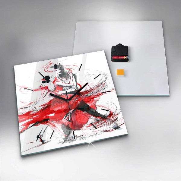 Horloge murale carrée Couple dansant