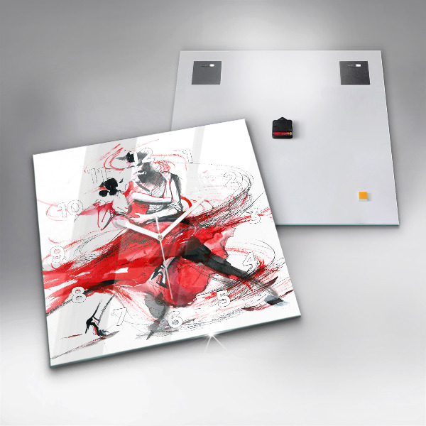 Horloge murale carrée Couple dansant