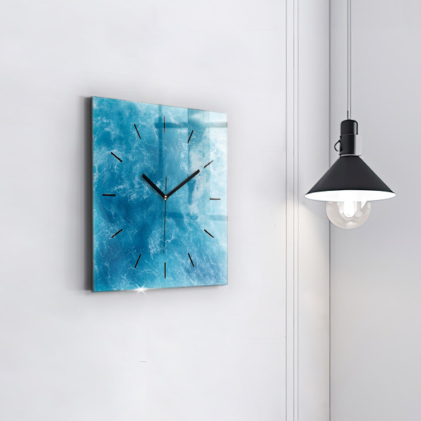 Horloge carrée en verre Eau de mer