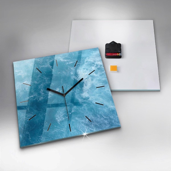 Horloge carrée en verre Eau de mer