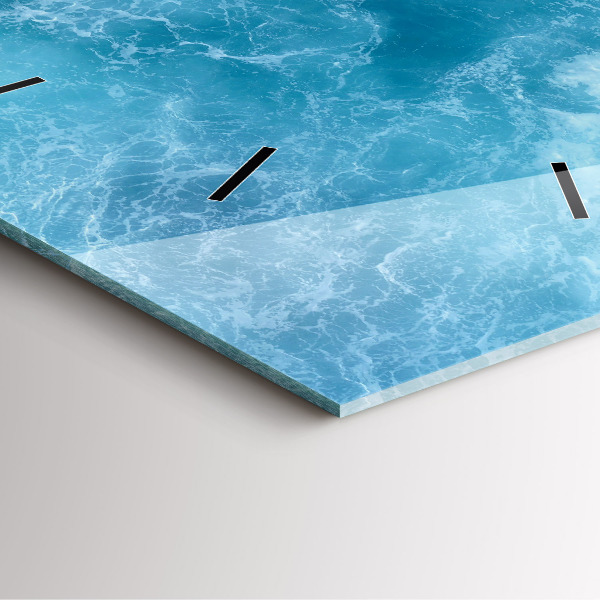 Horloge carrée en verre Eau de mer