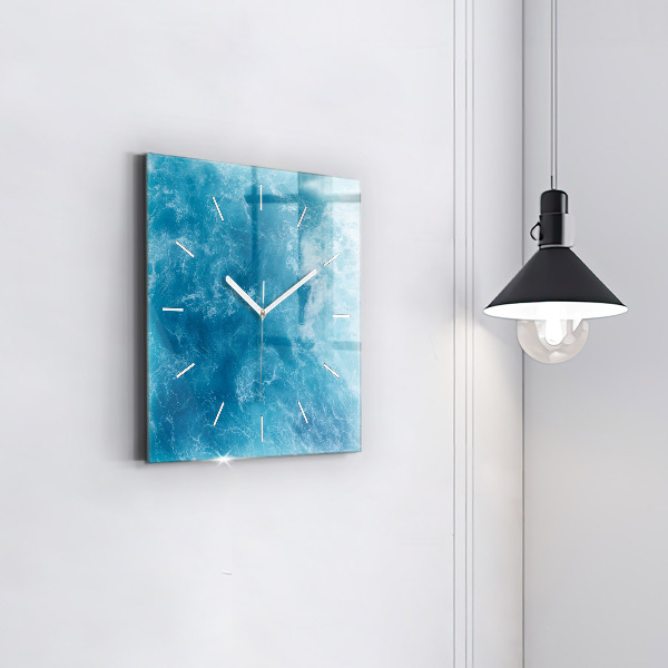 Horloge carrée en verre Eau de mer