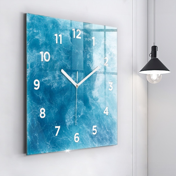 Horloge carrée en verre Eau de mer