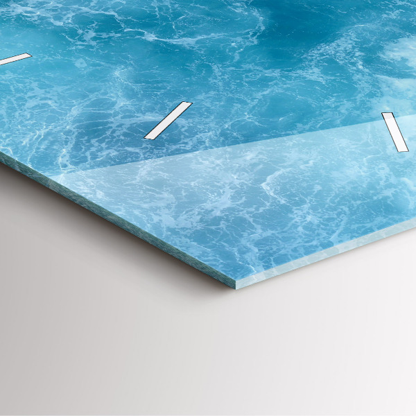 Horloge carrée en verre Eau de mer