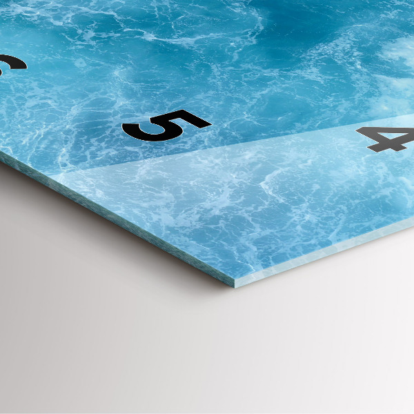 Horloge carrée en verre Eau de mer