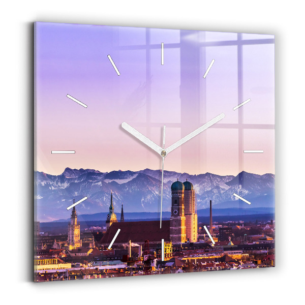 Horloge murale carrée Alpes allemandes Munich