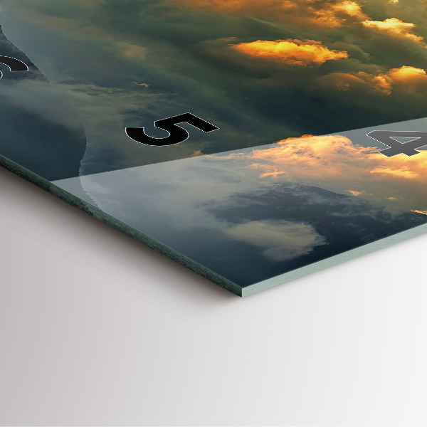 Horloge carrée en verre Vol en montgolfière dans les nuages