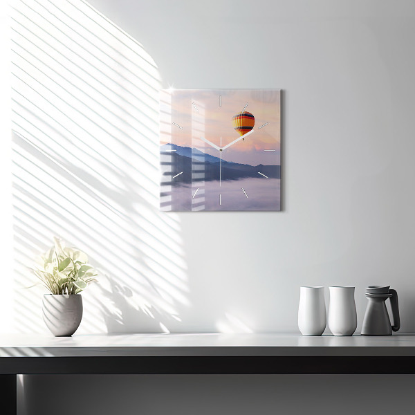 Horloge carrée en verre Beau paysage