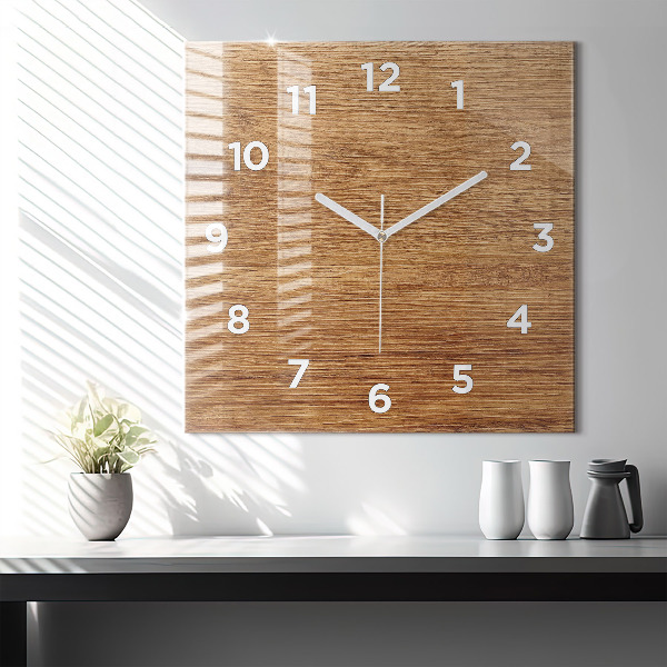 Horloge murale carrée Bois clair