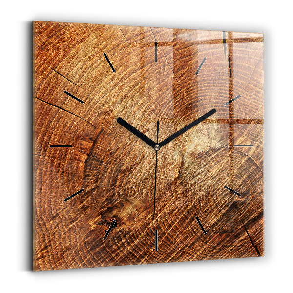Horloge murale carrée 'Vieille souche d''arbre'