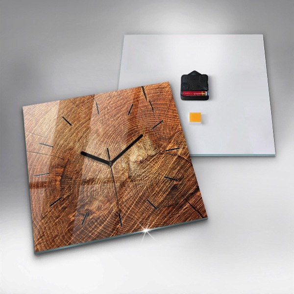 Horloge murale carrée 'Vieille souche d''arbre'