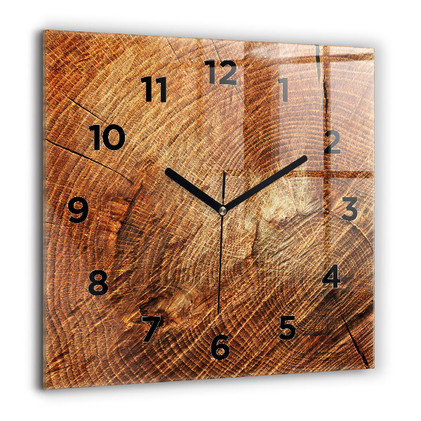 Horloge murale carrée 'Vieille souche d''arbre'