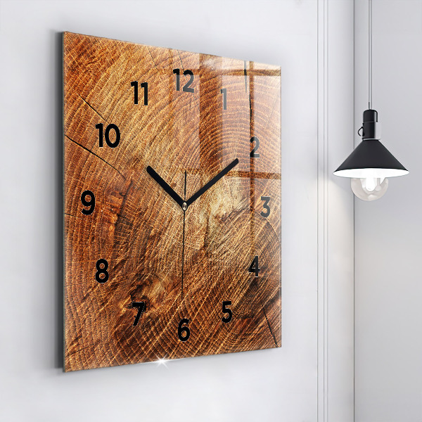 Horloge murale carrée 'Vieille souche d''arbre'