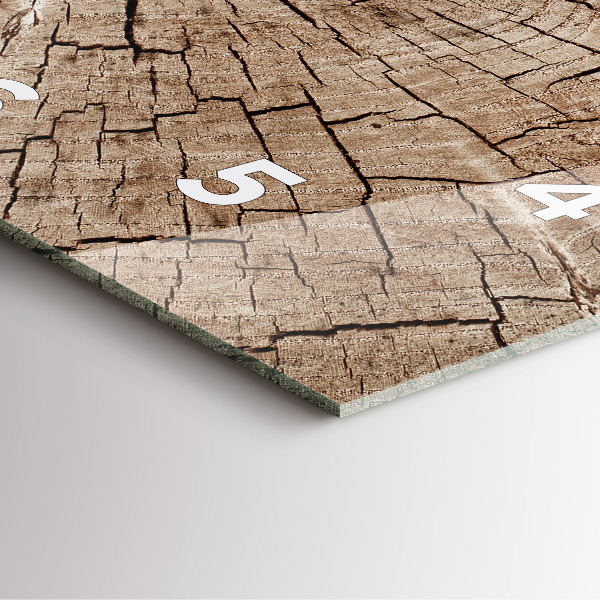 Horloge carrée en verre Vieille souche de bois