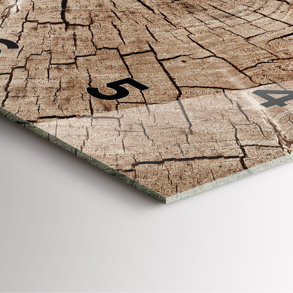 Horloge carrée en verre Vieille souche de bois