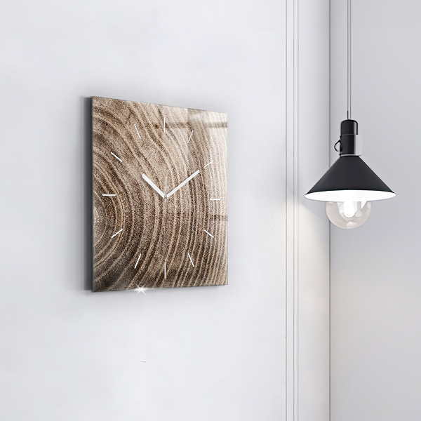 Pendule carrée en verre Tronc