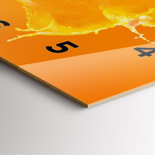 Pendule carrée en verre Orange