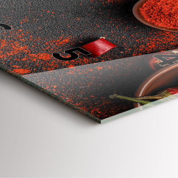 Pendule carrée en verre Poivrons rouges