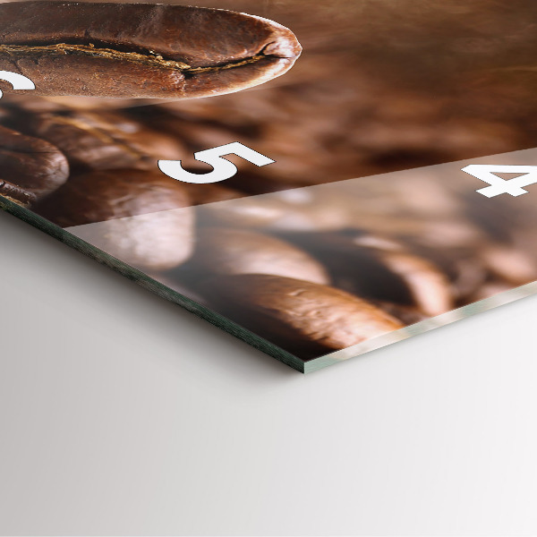 Pendule carrée en verre Café en grains