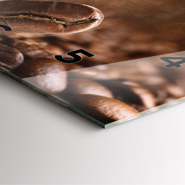 Pendule carrée en verre Café en grains