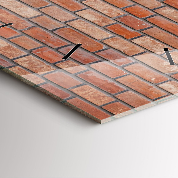 Pendule carrée en verre Mur de briques