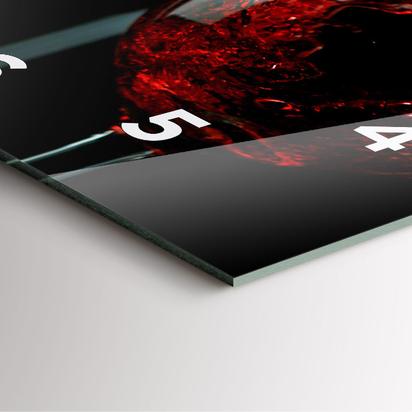 Pendule carrée en verre Une bouteille de vin