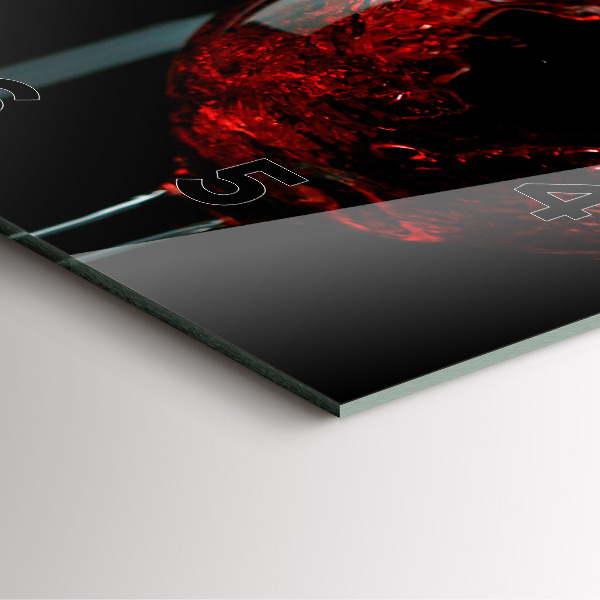 Pendule carrée en verre Une bouteille de vin