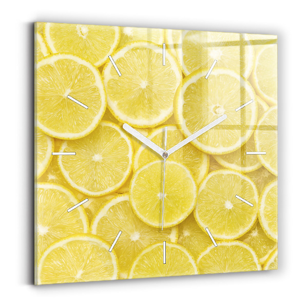 Pendule carrée en verre tranches de citron