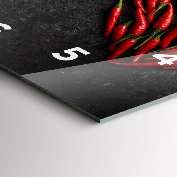 Pendule carrée en verre Cœur de poivrons