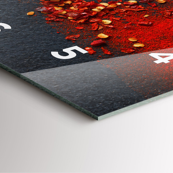 Pendule carrée en verre assaisonnement au poivron rouge