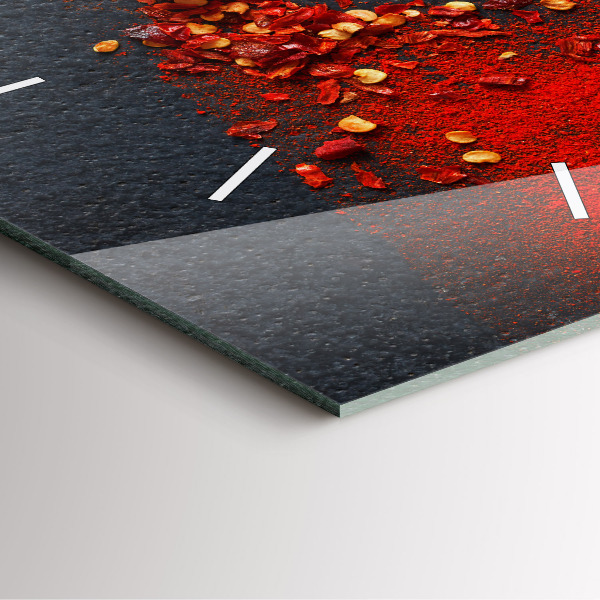 Pendule carrée en verre assaisonnement au poivron rouge