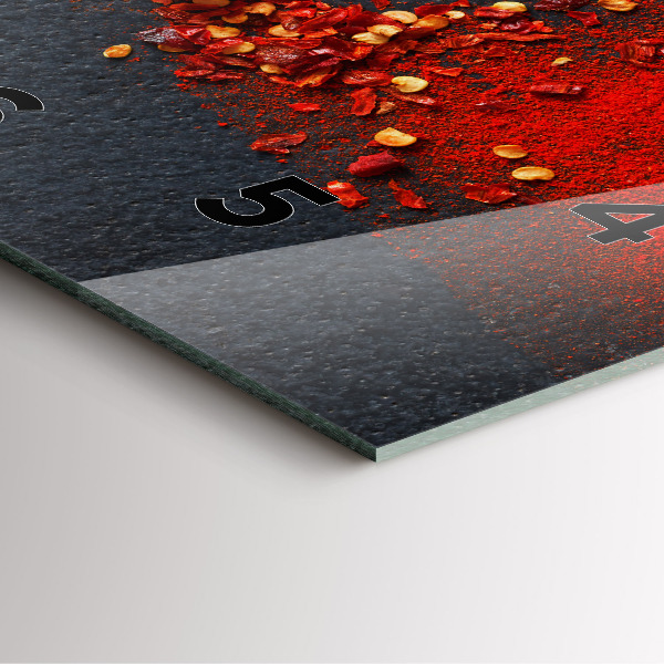 Pendule carrée en verre assaisonnement au poivron rouge