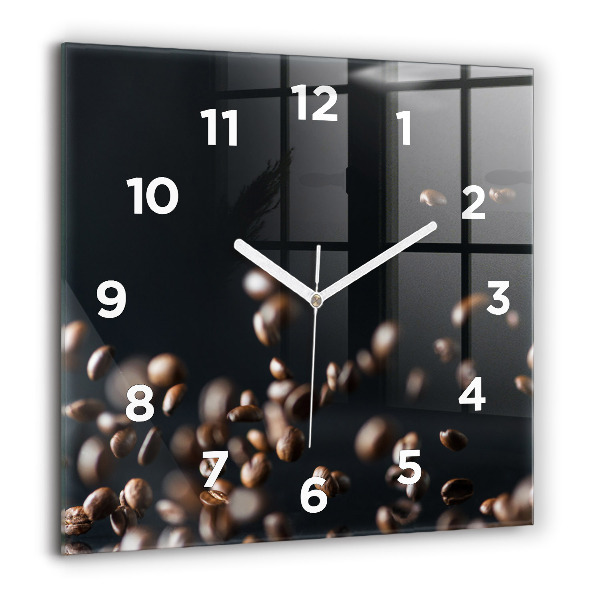 Horloge murale carrée Café en grains